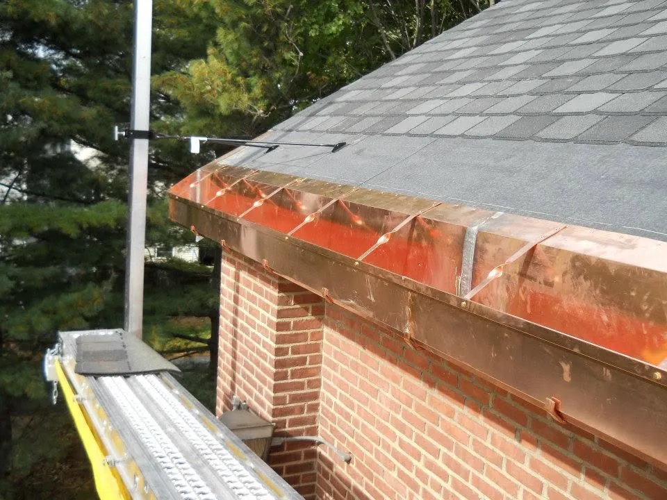 Copper gutter and shingle roof detail on La Mesa CA property – experienced roofing contractors serving East County San Diego since 2009